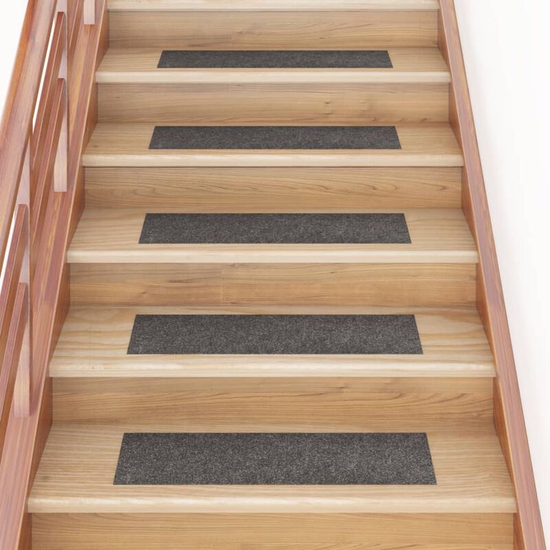 

Alfombrilla autoadhesiva escalera 15 uds gris marrón 76x20 cm