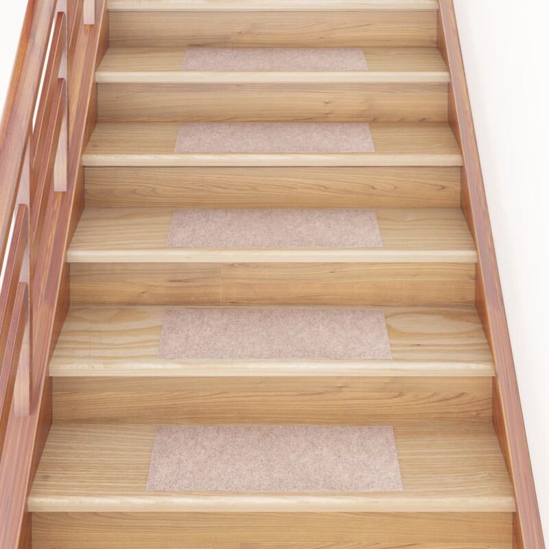 

Alfombrilla autoadhesiva escalera 15 uds marrón claro 60x25 cm