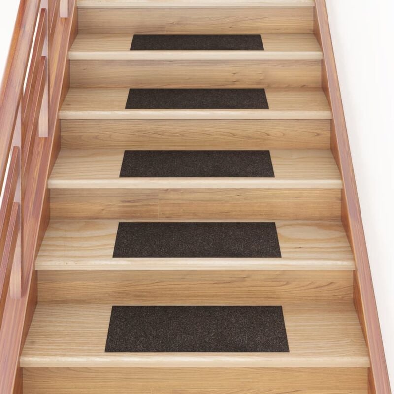 

Alfombrilla autoadhesiva escalera 15 uds marrón oscuro 60x25 cm