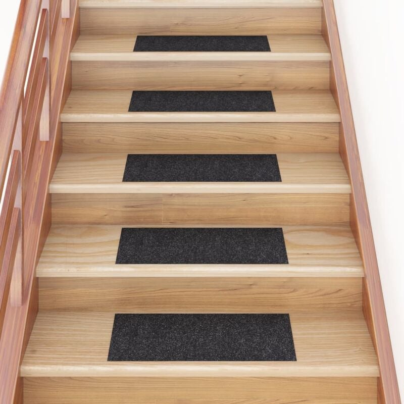 

Alfombrilla autoadhesiva escalera 15 uds negro 60x25 cm