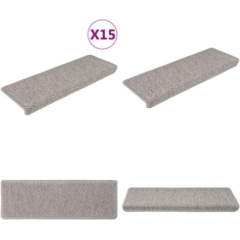 Alfombrilla autoadhesiva escalera sisal 15 uds 65x21x4 cm - Alfombra autoadhesiva - Escalera con alfombra