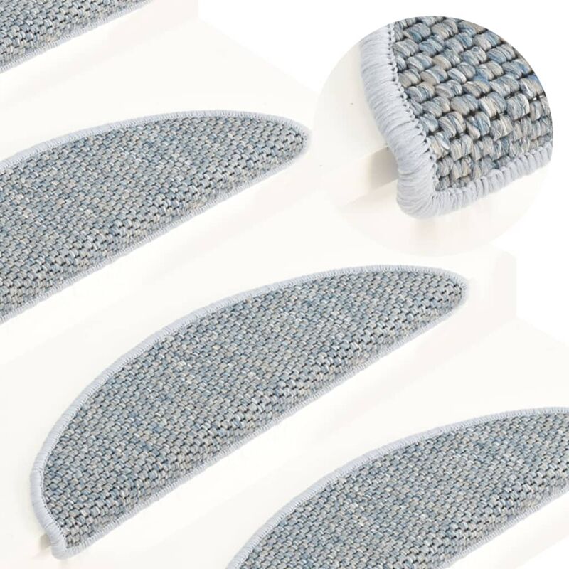 

Alfombrilla autoadhesiva escalera sisal 15 uds azul 65x25 cm