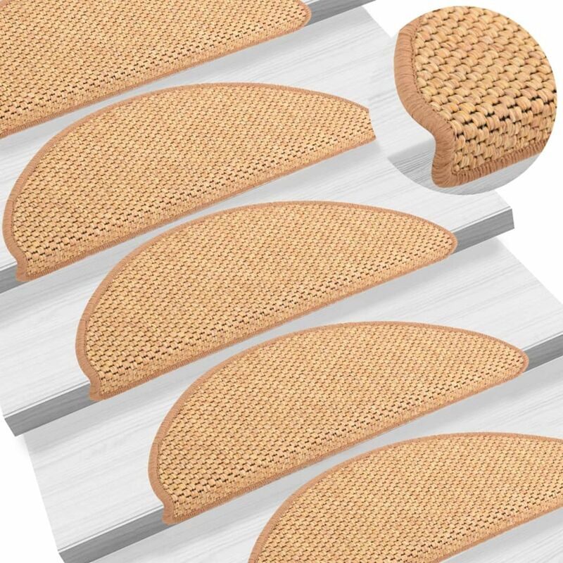 

Happyshopping - Alfombrilla autoadhesiva escalera sisal 15 uds naranja 65x25 cm