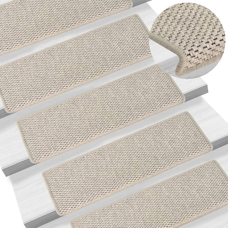 

Alfombrilla autoadhesiva escalera sisal 15 uds plateado 65x25cm
