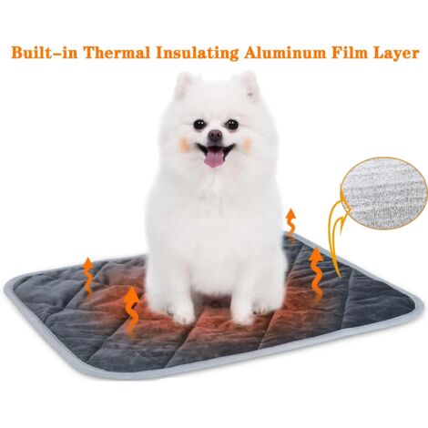Alfombrilla autocalentable para mascotas, alfombrilla súper cálida para jaula de perro, lavable y antideslizante, adecuada para perros y gatos pequeños y medianos, 4870 cm.