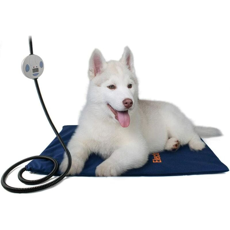 

Alfombrilla calefactora eléctrica para mascotas LangRay, cojín para perros y gatos con ajuste de temperatura de 7 velocidades, cable enrollador de