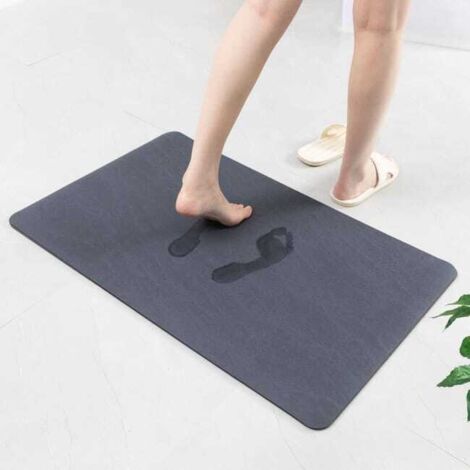 Alfombrilla de baño antideslizante, absorbente y de secado rápido, fabricada en diatomita, con base de goma antideslizante. Garantiza seguridad y comodidad (50x80 cm).