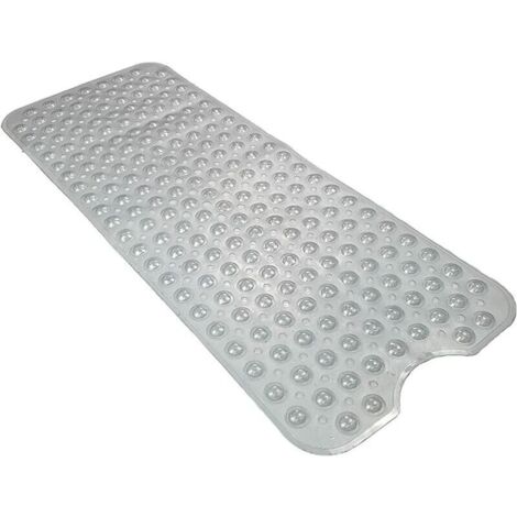Alfombrilla de baño antideslizante. Antimoho. Extra larga. Antibacteriana. Hipoalergénica. Lavable a máquina. 100 x 40 cm. Transparente.