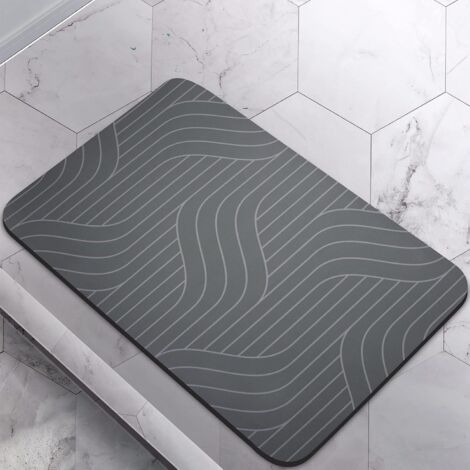 Alfombrilla de baño antideslizante con base de goma absorbente, lavable y de secado rápido, cuadrada, para ducha y bañera.