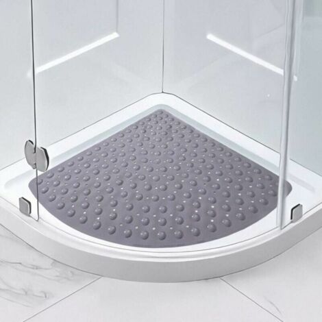 Alfombrilla de baño antideslizante Tigrezy, alfombrilla de baño triangular de 80 cm x 80 cm para adultos y niños, reposapiés de ducha seguro, alfombrilla de baño lavable a máquina.