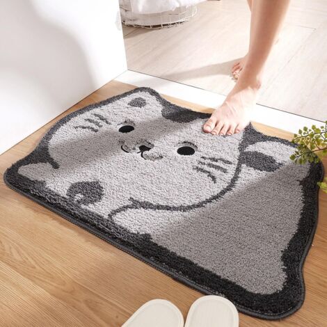 Alfombrilla de baño con estampado animal, de 50 x 80 cm, fabricada en microfibra absorbente, antideslizante, apta para suelos de baño, bañeras y duchas.