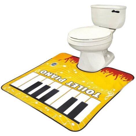 Alfombrilla de baño con forma de piano, alfombrilla de inodoro musical, gadget divertido