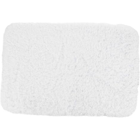 Alfombrilla de baño para niños, antideslizante, no lavable, de microfibra y poliéster, color blanco