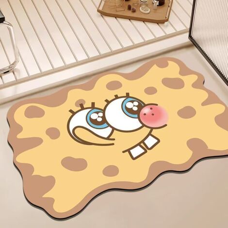 Alfombrilla de baño superabsorbente de secado rápido, para salón, base de goma antideslizante, fácil de limpiar (40 x 60 cm)