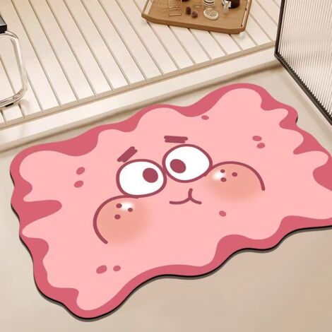 Alfombrilla de baño superabsorbente de secado rápido, para salón, base de goma antideslizante, fácil de limpiar (50 x 80 cm)