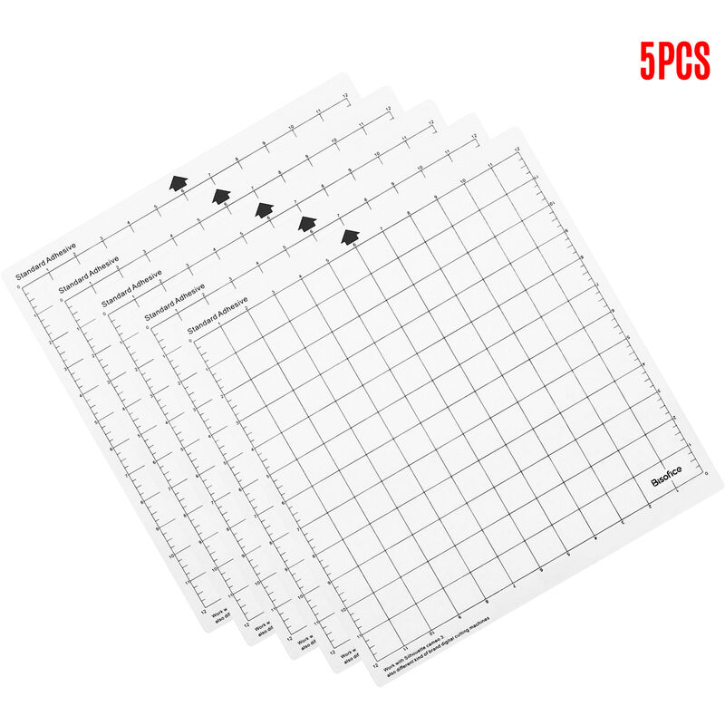 

Alfombrilla de corte Cricut adhesiva transparente de repuesto con rejilla de medicion de 12 por 12 pulgadas para maquina trazador Silhouette Cameo