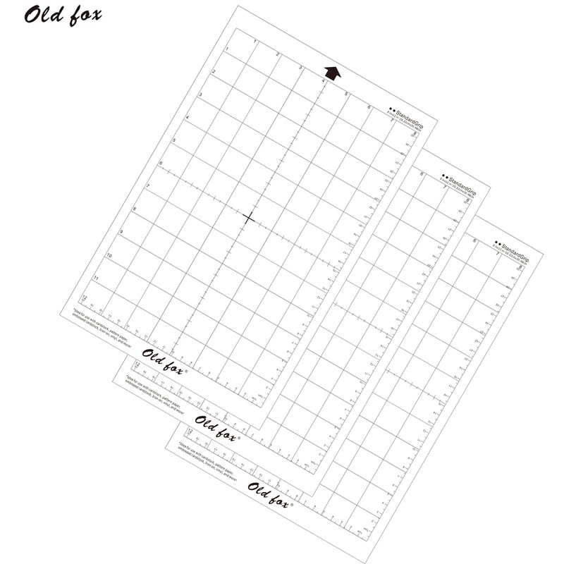 

Alfombrilla de corte de repuesto OLD FOX, alfombrilla adhesiva transparente con rejilla de medicion de 8 por 12 pulgadas para maquina trazador