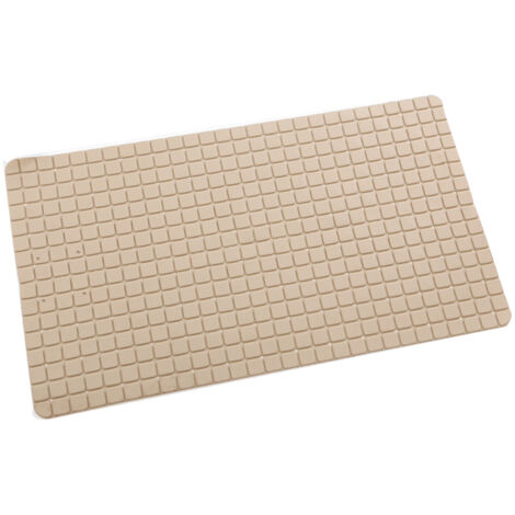 Alfombrilla de ducha antideslizante gris de 70 x 40 cm con ventosa y orificios de drenaje para bañeras y duchas.