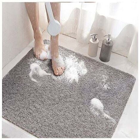Alfombrilla de ducha antideslizante KZQ de 60 x 60 cm con desagüe, de lufa de PVC suave, de secado rápido.