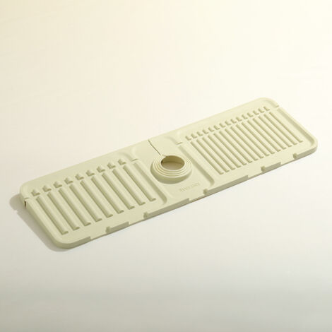 Alfombrilla de fregadero de cocina color blanquecino, protector de fregadero plegable, alfombrilla de drenaje de silicona para encimeras de cocina y baño, impermeable y a prueba de salpicaduras