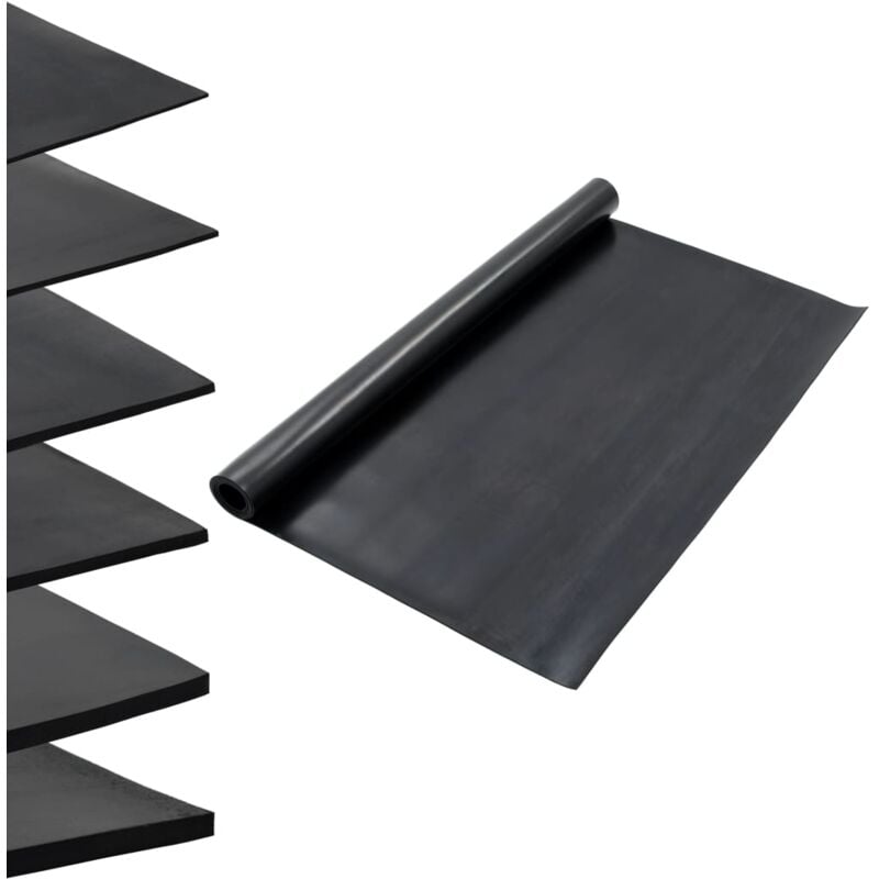 

vidaXL Alfombrilla de goma antideslizante 1,2x2 m 3 mm lisa - Negro
