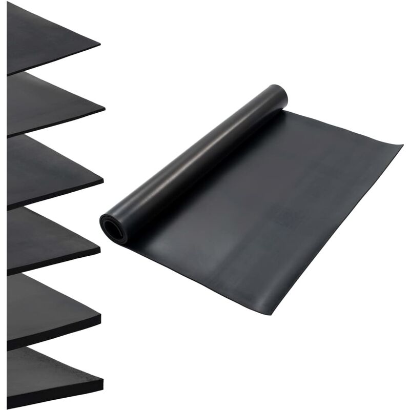 

Alfombrilla de goma antideslizante 1,2x2 m 6 mm lisa - Negro - Vidaxl
