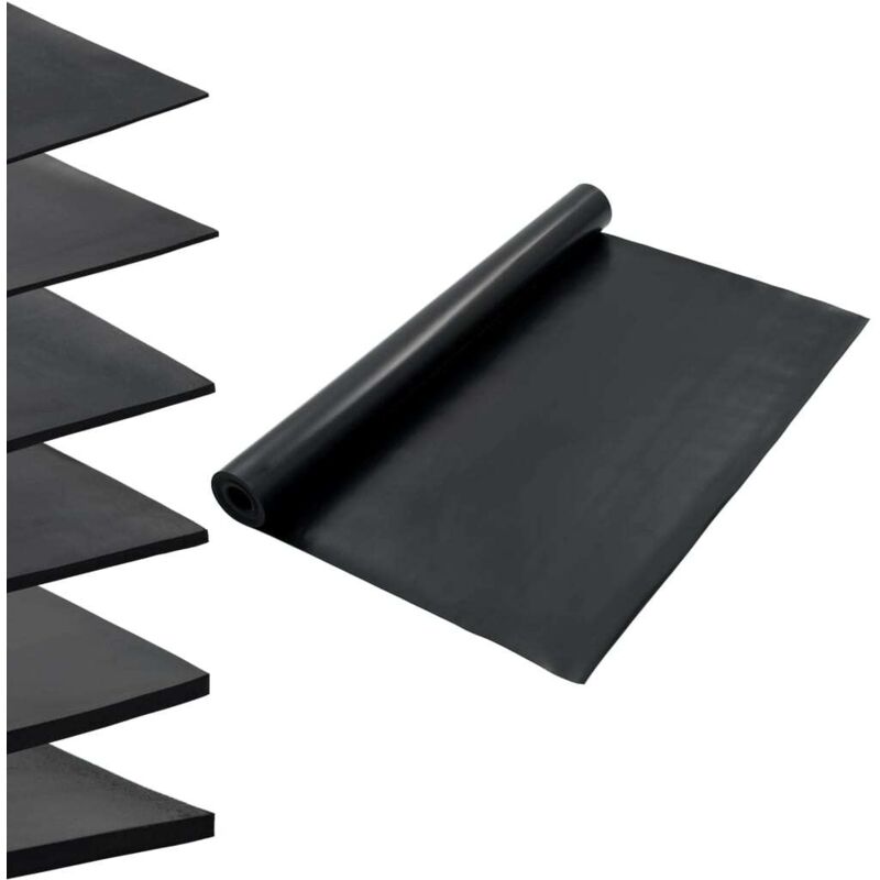 

vidaXL Alfombrilla de goma antideslizante 1,2x5 m 2 mm lisa - Negro