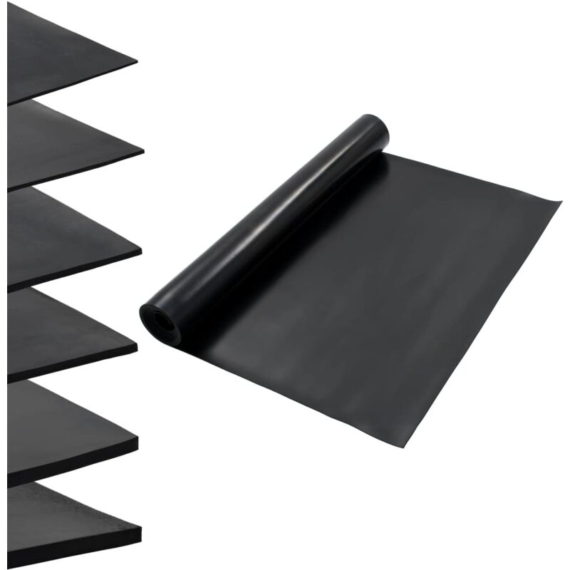 

vidaXL Alfombrilla de goma antideslizante 1,2x5 m 3 mm lisa - Negro