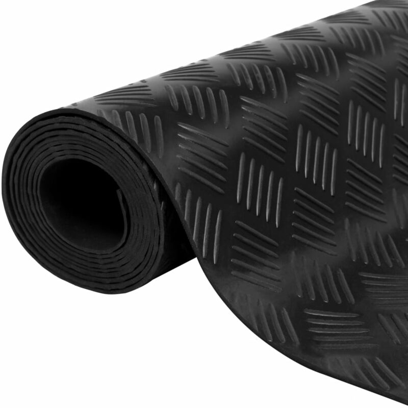 

Alfombrilla de goma antideslizante 1,5x4 m 3 mm ajedrezado - Negro