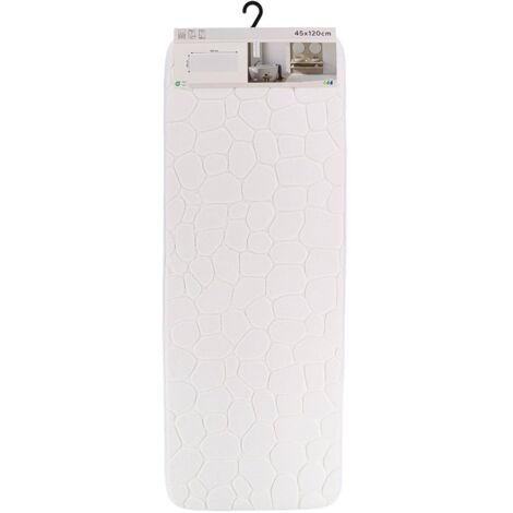 Alfombrilla de memoria de microfibra pebble 45x120 cm - blanca - Tendance