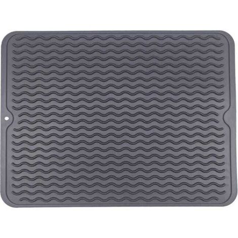 Alfombrilla de secado para cocina, alfombrilla para escurrir platos, alfombrilla de secado de silicona, resistente al calor, 40x30cm