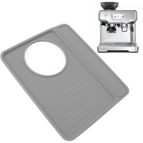 Alfombrilla de silicona antideslizante para cafeteras, compatible con los modelos Breville 870/880, antideslizante y a prueba de polvo, color gris (28 x 23,7 cm / 209 g).