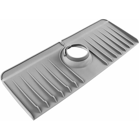 Alfombrilla de silicona para grifo para cocina, baño, granja y RV (gris)