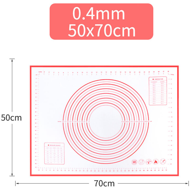 

Happyshopping - Alfombrilla de silicona para hornear Alfombrilla para barbacoa con diseno de escala transparente Lavable giratoria para uso diario en