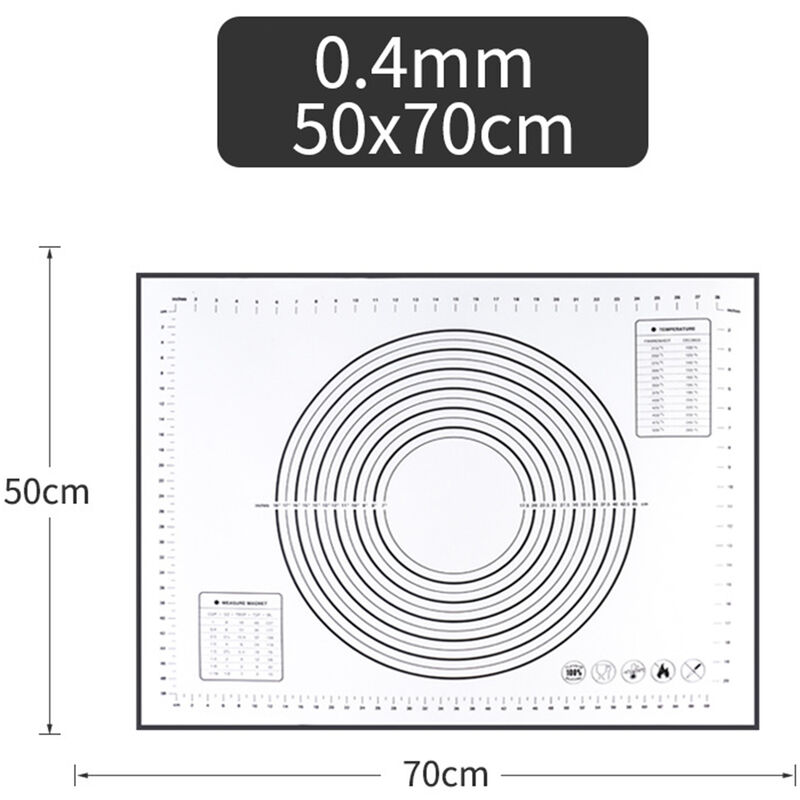 

Happyshopping - Alfombrilla de silicona para hornear Alfombrilla para barbacoa con diseno de escala transparente Lavable giratoria para uso diario en