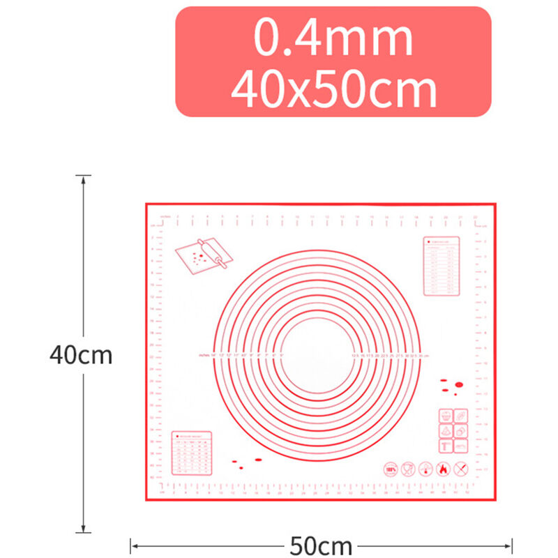 

Happyshopping - Alfombrilla de silicona para hornear Alfombrilla para barbacoa con diseno de escala transparente Lavable giratoria para uso diario en