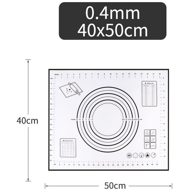 

Happyshopping - Alfombrilla de silicona para hornear Alfombrilla para barbacoa con diseno de escala transparente Lavable giratoria para uso diario en