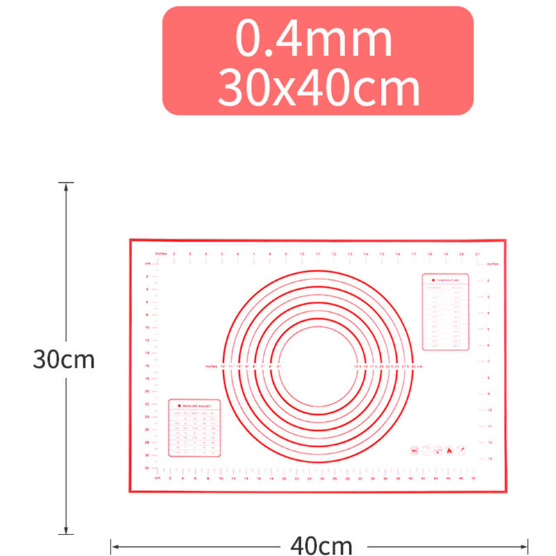 

Happyshopping - Alfombrilla de silicona para hornear Alfombrilla para barbacoa con diseno de escala transparente Lavable giratoria para uso diario en