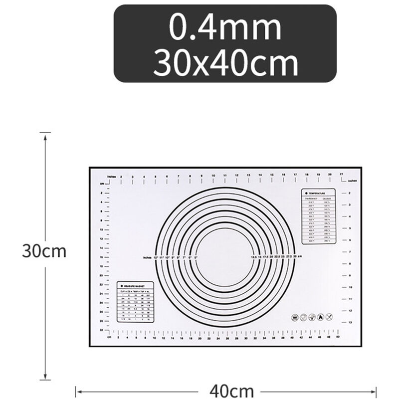 

Happyshopping - Alfombrilla de silicona para hornear Alfombrilla para barbacoa con diseno de escala transparente Lavable giratoria para uso diario en