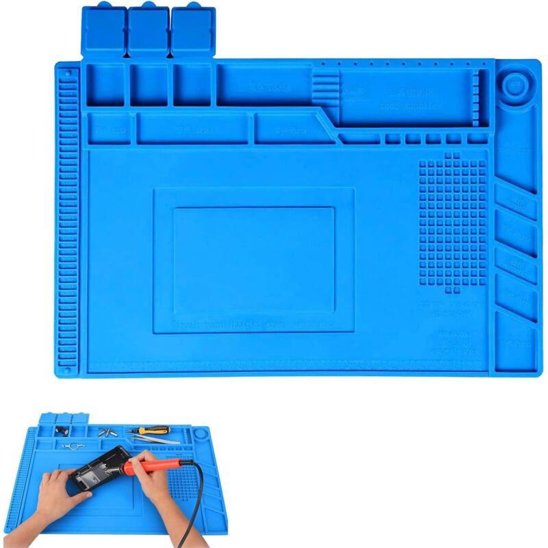 Alfombrilla de soldadura resistente al calor de 500 °C, alfombrilla de trabajo para reparación de soldadura, 45 x 30 cm, para soldar, reparar