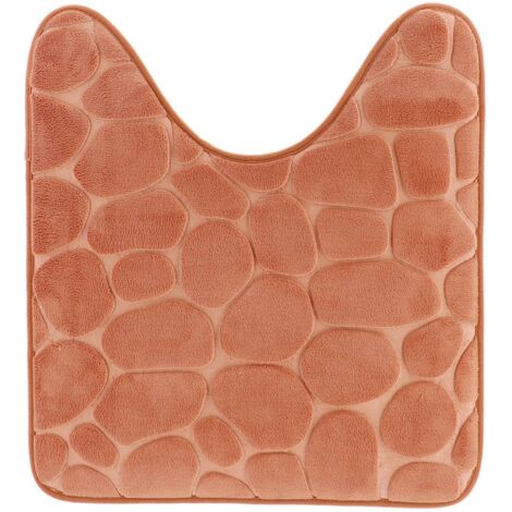 Alfombrilla inodoro contour microfibra guijarros 45x50 cm - cobre - Tendance