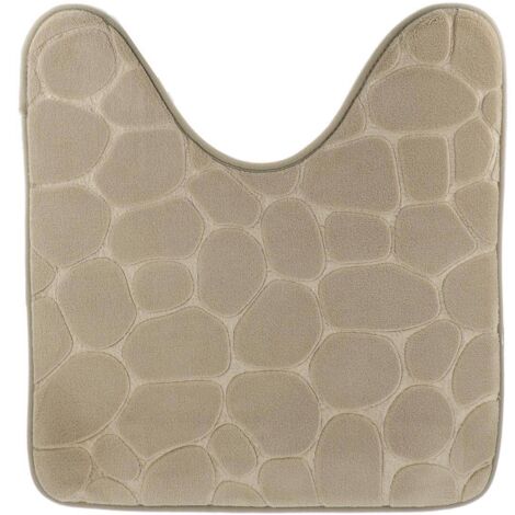 Alfombrilla inodoro microfibra contorno 45x50 cm - taupe - Tendance