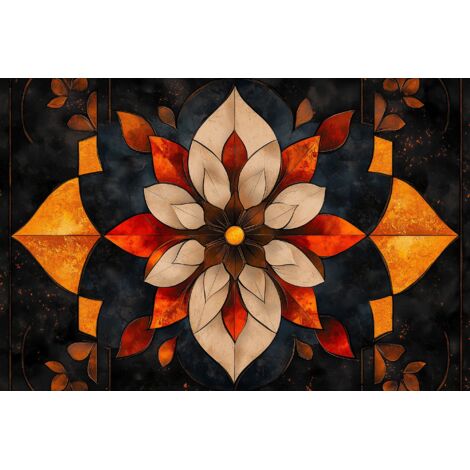 Alfombrilla magnética para radiador con diseño floral simétrico