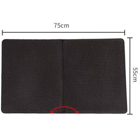 Alfombrilla para arena para gatos, diseño de panal, doble capa, impermeable y para orina, alfombrilla para arena para gatos, fácil de limpiar, lavable y plegable