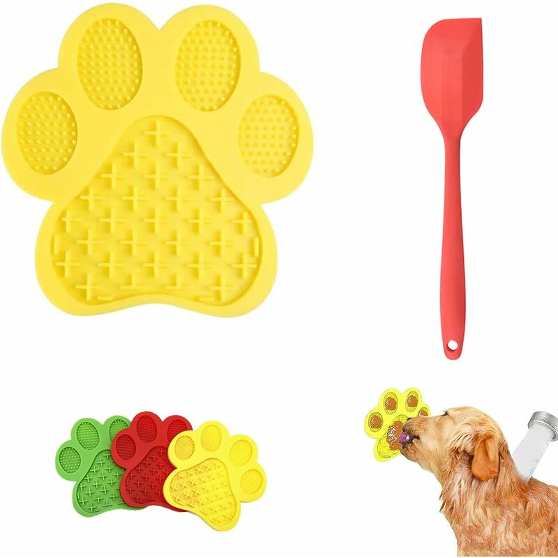 

Abcrital - Alfombrilla para lamer, esterilla y espátula para lamer perros, esterilla para lamer perros con ventosas, esterilla para lamer el baño