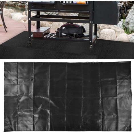 Alfombrilla para parrilla reutilizable, lavable, plegable e ignífuga, protección para exteriores, camping y jardín, 99 x 183 cm con adaptador para quemador [Alfombrilla para parrilla] + [Juego] + [99 