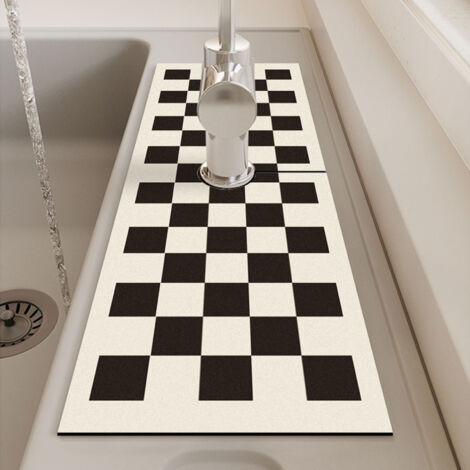Alfombrilla protectora antisalpicaduras para grifos de cocina, absorbente y de secado rápido, fabricada con tierra de diatomeas, diámetro del orificio 6,35 cm, peso 70 g, 1 unidad.