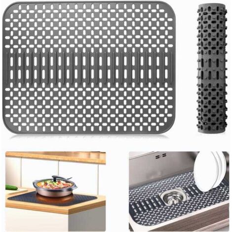 Alfombrilla protectora de silicona para fregadero de cocina, alfombrilla grande de silicona para secar platos, alfombrilla protectora de silicona para encimera.