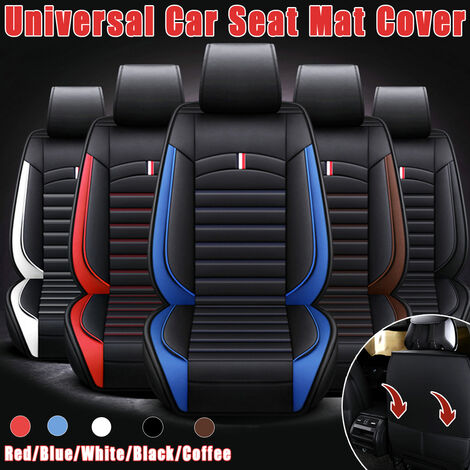 Alfombrilla universal para asiento de coche, cojín transpirable de cuero PU, 4 colores (azul)