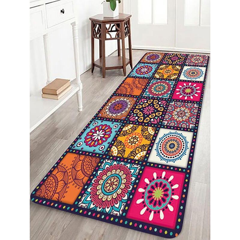 

Alfombrillas antideslizantes de estilo bohemio con diseño floral de 60x90 CM, alfombrillas para sala de estar, decoración del hogar